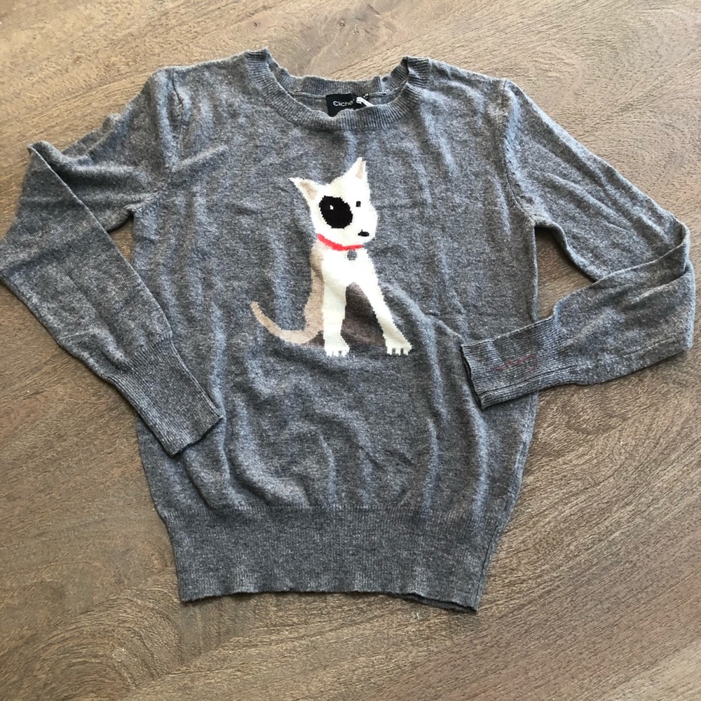 Cliche Gray Doggie Sweater Size:  XS